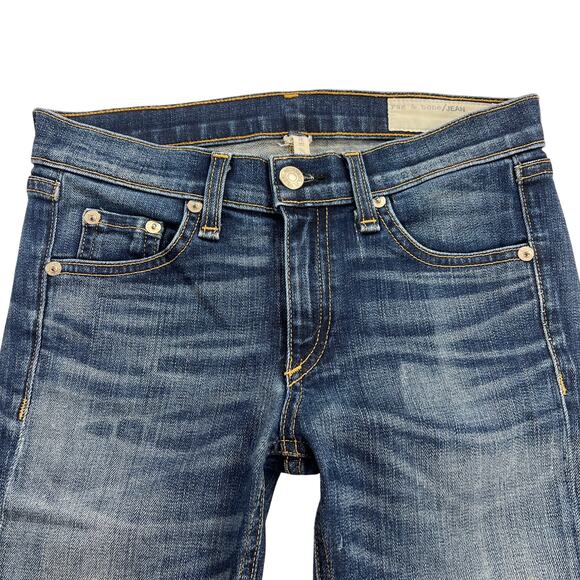 Rag & Bone Crop Jean 27.5" Inseam Alderly Wash Whiskering W1510K520 Size 24 - Picture 8 of 13